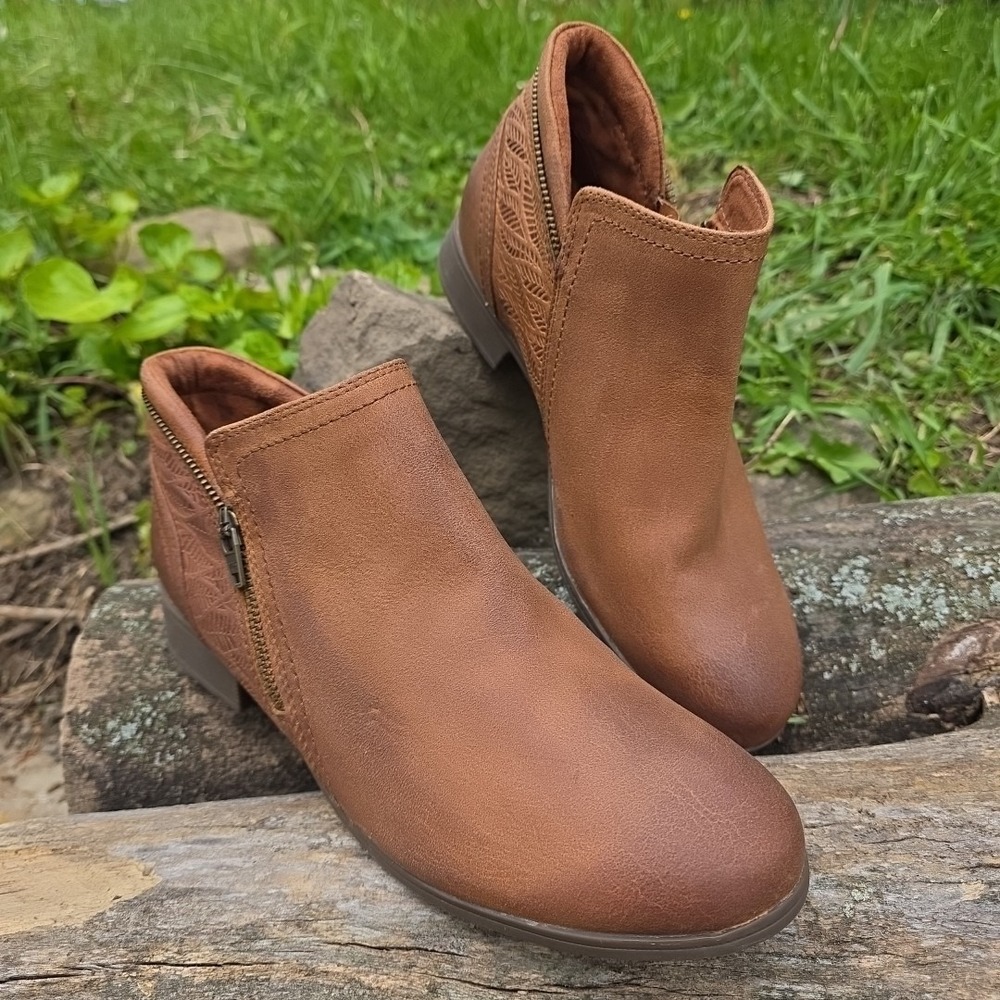 Rockport Cobb Hill Women's Crosbie Tan Leather Booties CI6209 US Size 9 - Picture 9 of 10